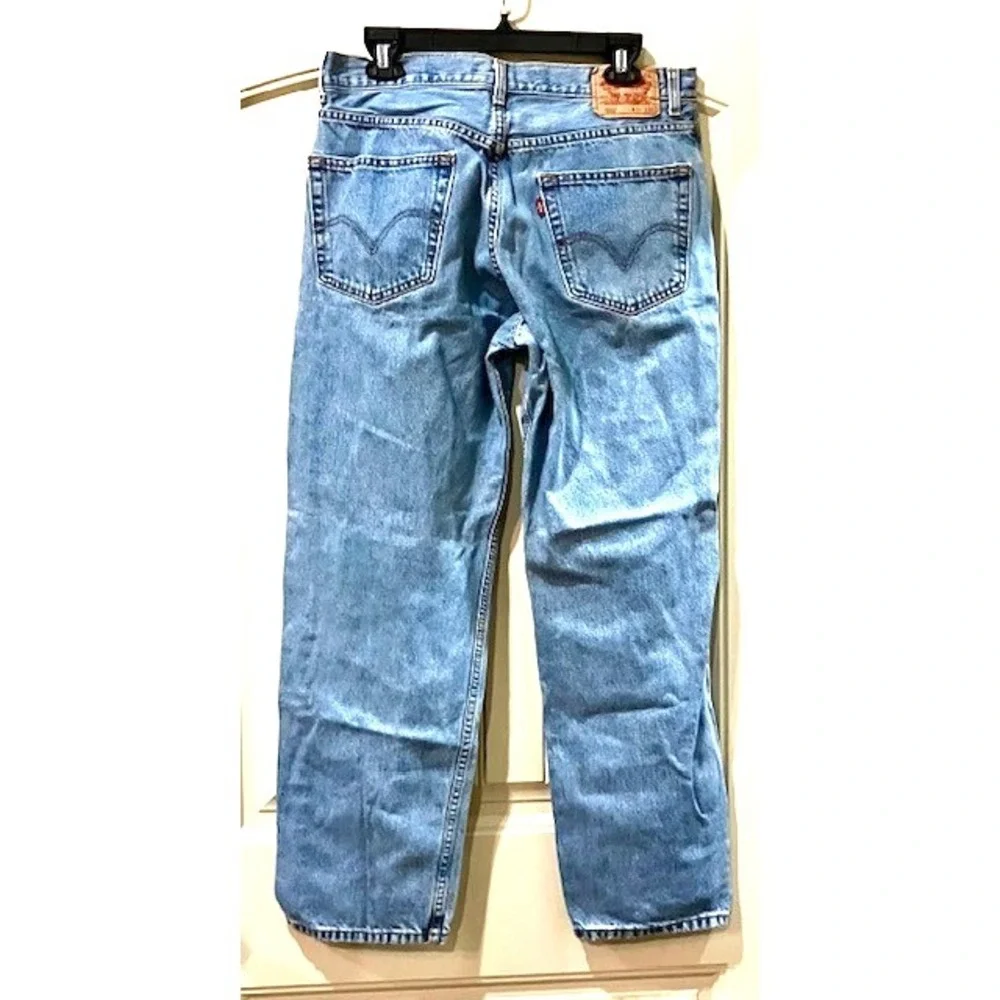 Levis 550 Relaxed Fit Straight Denim Jeans Mens 34x31 (34X30) light Wash Cotton